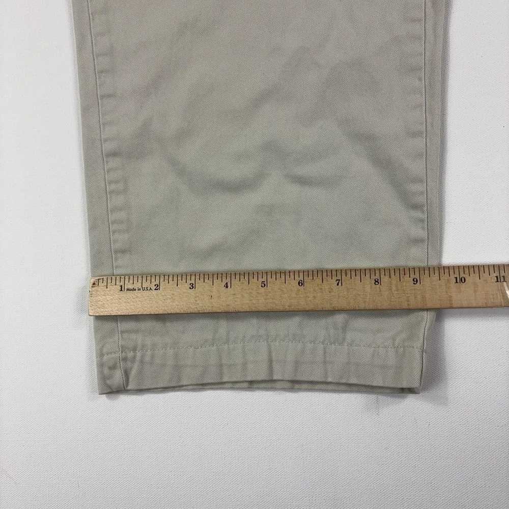 Polo Ralph Lauren Pants Mens 35x28 Beige Classic Chino Canvas Flat Front Casual